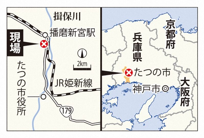 兵庫県たつの市の母娘事件の現場住所やアクセスについての説明画像